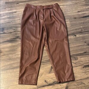 Brown Faux Leather Pants
